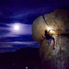 Night climb with the moon