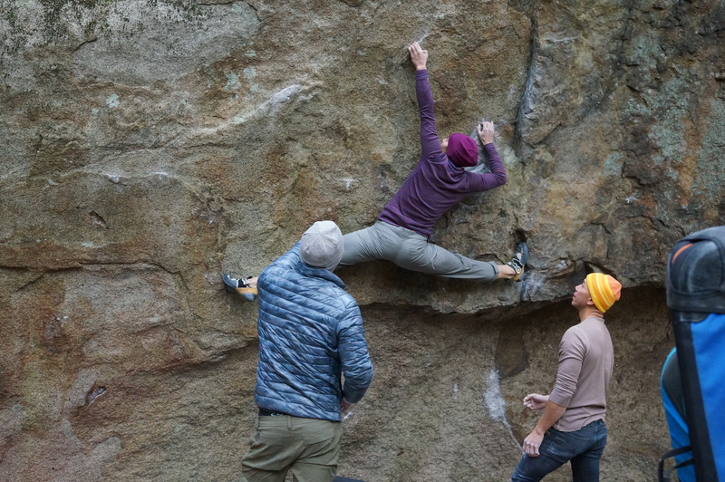 Greylin bridging the gap with her legs. Doobin Im for the photo creds.