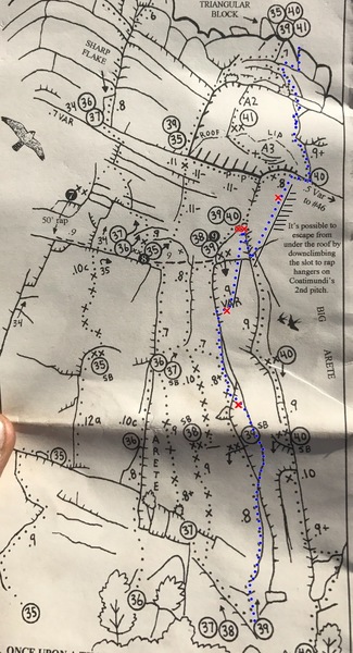 5.11 Var. of CW/Candyland
<br>
<br>
(photo of Cramer GM topo- best guidebook there is!)