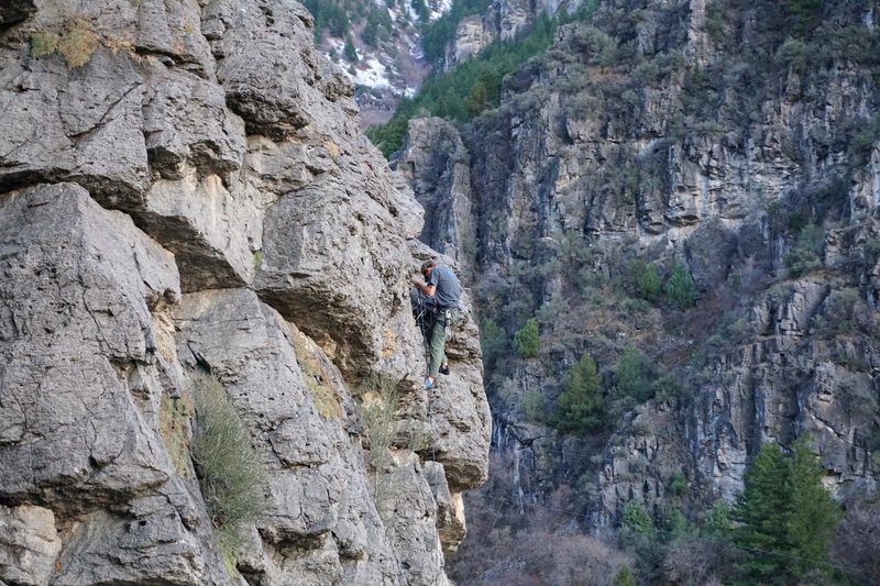Unknown climber building TR anchor