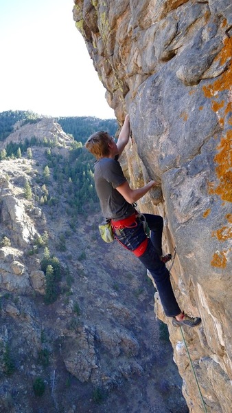 Sam Dorsey near the crux.