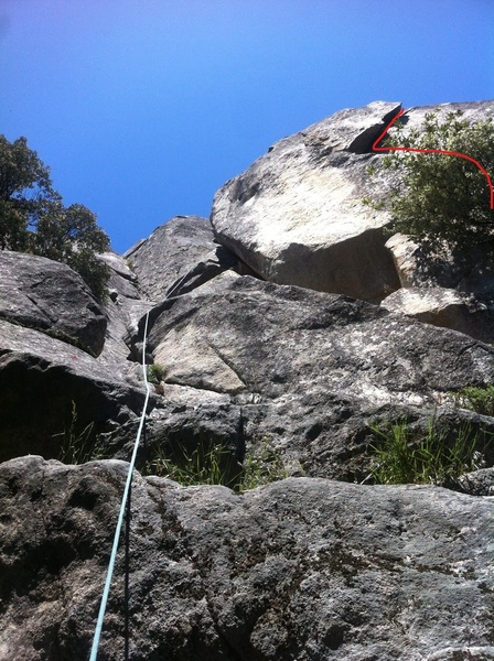 Went up this way thinking it was the 5.9 flake variation. But seemed more like 5.10B R