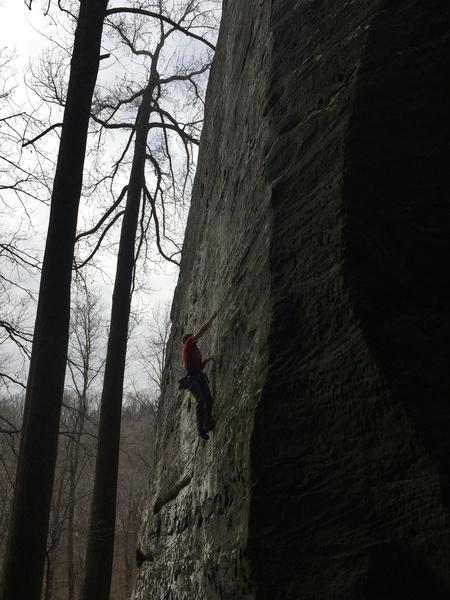 Local climbing up Barbarians at the Gate.