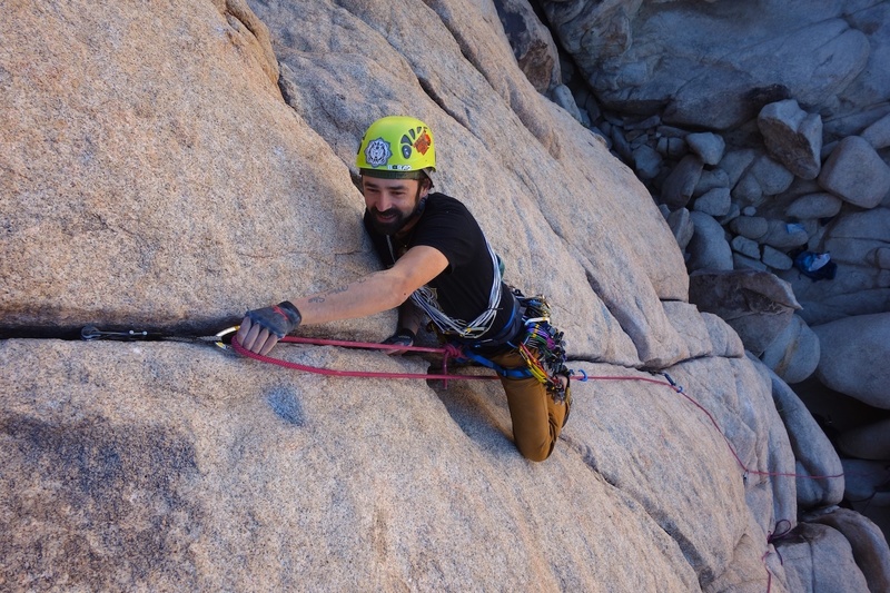 Climber leading Sail Away.