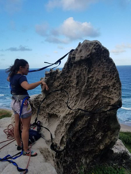 Zoe Defreitas setting the anchor for Beach View.