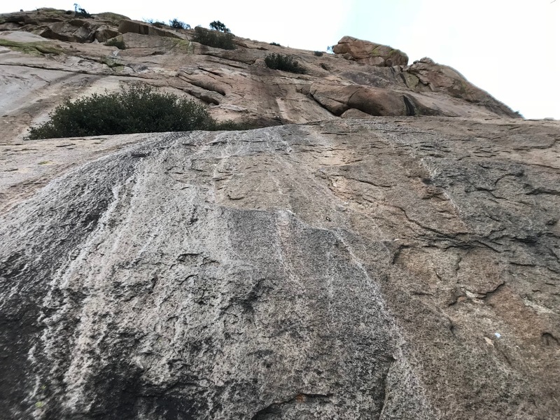 Looking up at the start of "Left of El Cautivo."