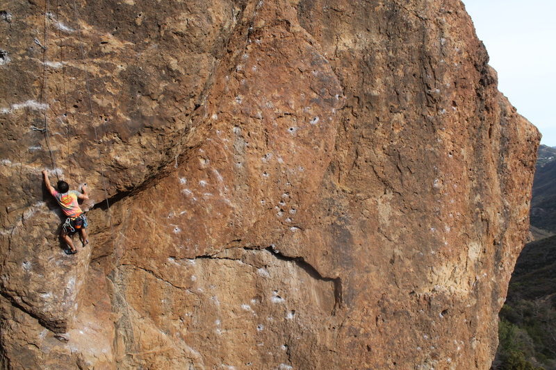 Taylor passing the crux onto a fun finish.