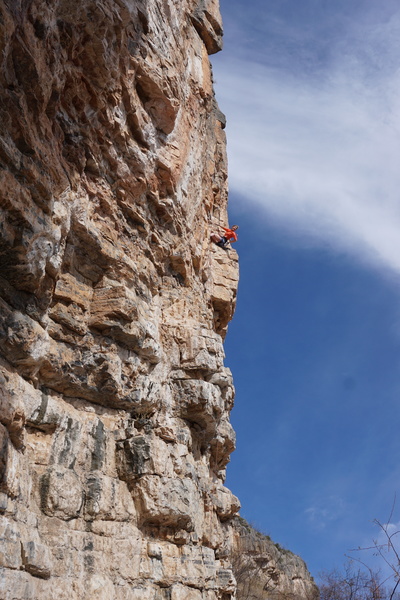Chloe cruising the corner on her way to the final crux right before the chains.
