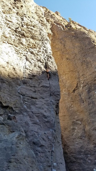 Chris racing the shadow to the top