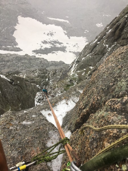 Caught in a storm 1/3 way down descent. NOT FUN!