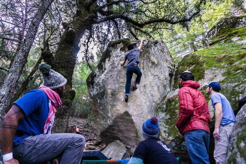 Logan Medina working Sharma's Arete V9.
<br>
<br>
Photo by Dalton Johnson
<br>
www.daltonjohnsonmedia.com
<br>
@seek_shangri_la