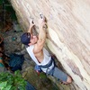 Alberto clipping on some 5.10 on the New Wall (aka Kurt Russell Block)