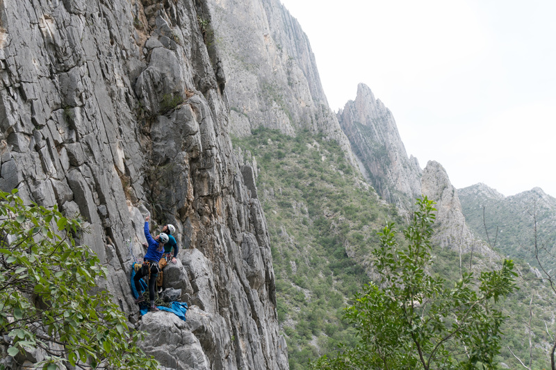 Johnny and Liz on the belay ledge