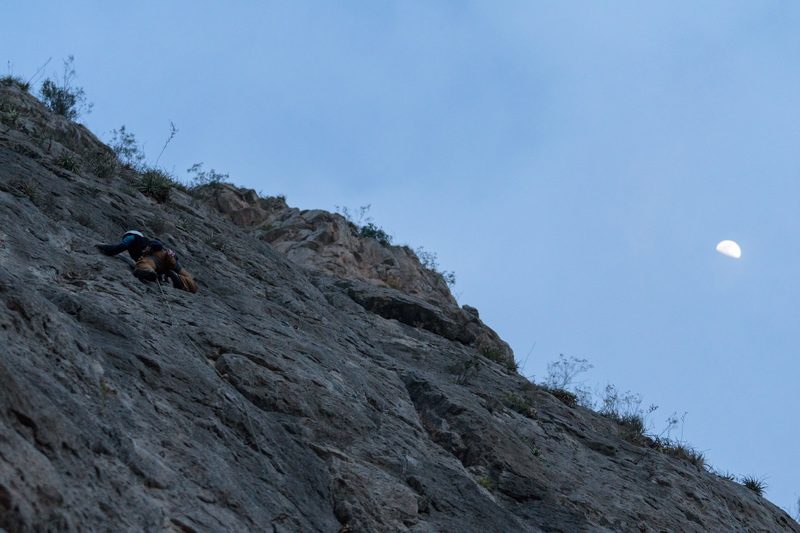 Johnny working his way up Team Hilti at dusk.