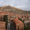 The village of Albarracin is surrounded by an ancient wall. The tower on top of the hill is approximately 1000 years old.