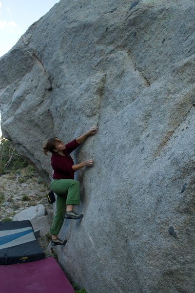 Lauren on the Creek Boulder