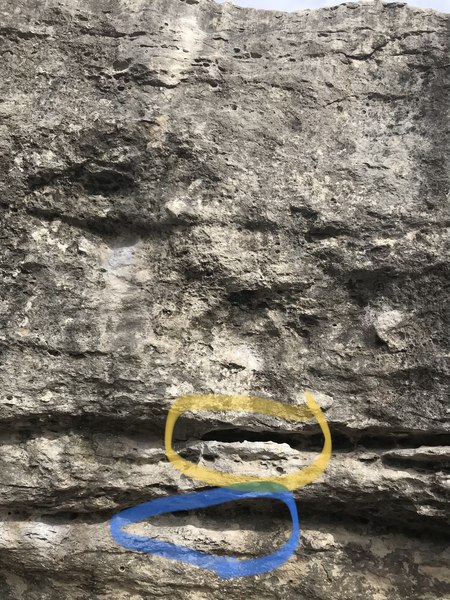 Starting holds (low start in blue)