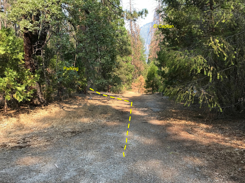 The old road that you walk on (toward Ranger Rock (Manure Pile) briefly, before turning left at a small boulder, continuing up a well cairned trail to the base
