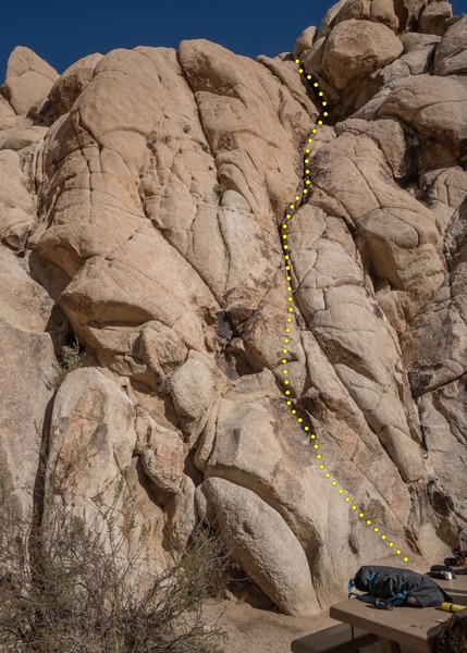 Crack 69. Start is right next to the picnic table of campsite #64.