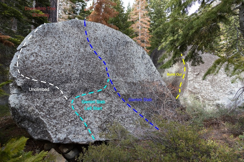 The Gemini Slabs. S face of the perpendicular twin pictured.