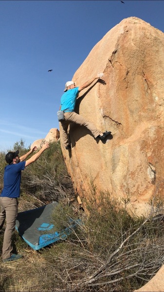 Ben slapping up the arete