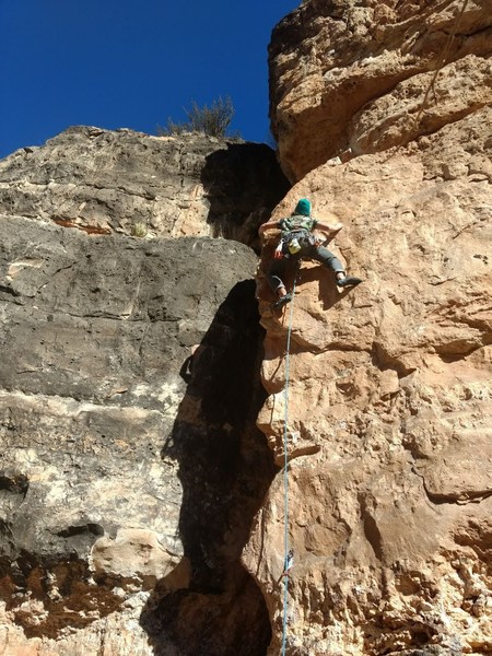 Crux after the 3rd bolt
