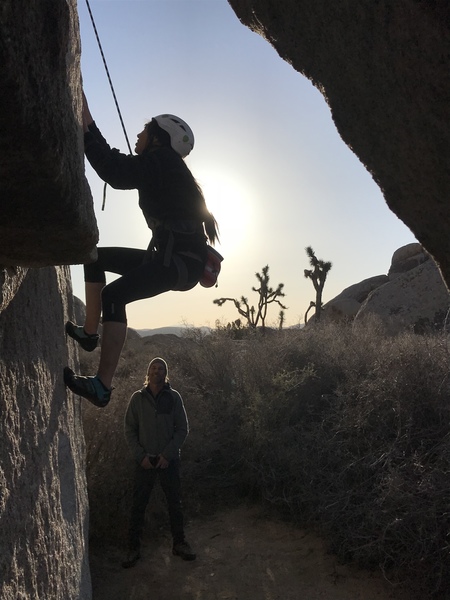 Abby’s first day climbing and she nails it! Photo credit, Tanya Wampler.