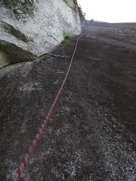 The 2nd pitch, considering the 1st pitch to be the 2 pitches of Snake. Bourdon gives it 5.9, I would call it 10a.