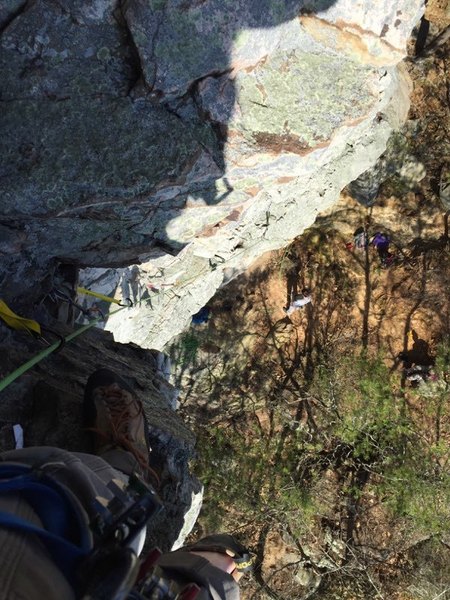 View from the top of the Chimney. I placed a 0.3 X4 just above the rusty pin.