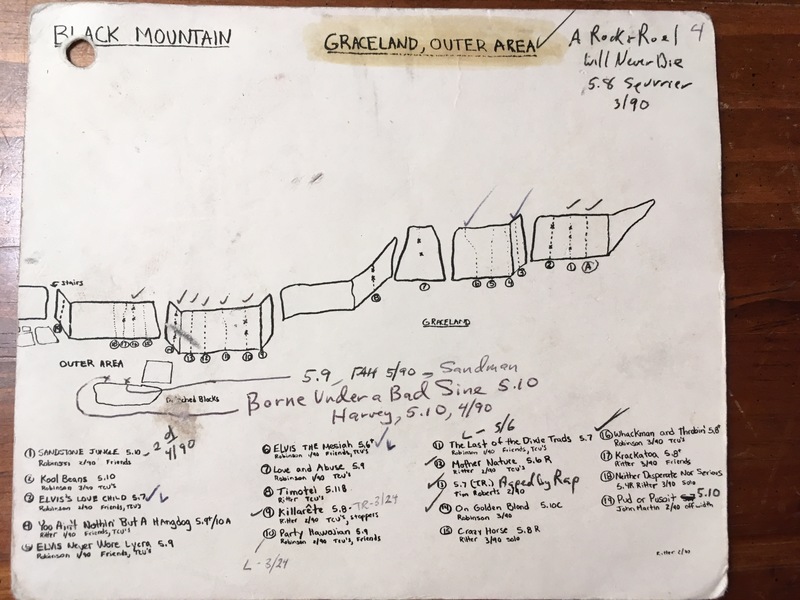 Frank Harvey's copy of "The Climber's Guide to Black Mountain by Glenn Ritter. (3)