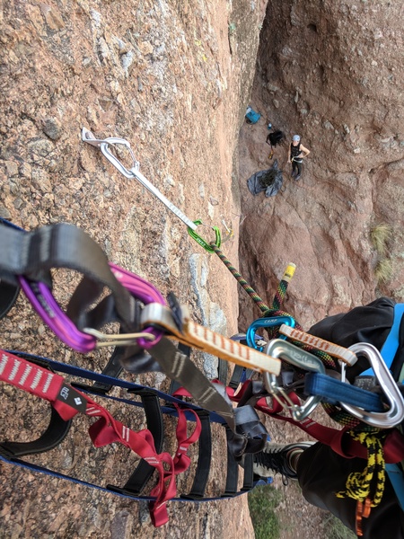 Halfway up, looking down