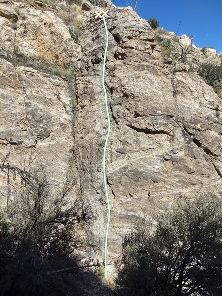 A really interesting photo of a rock climb called Dronemaster Flash.