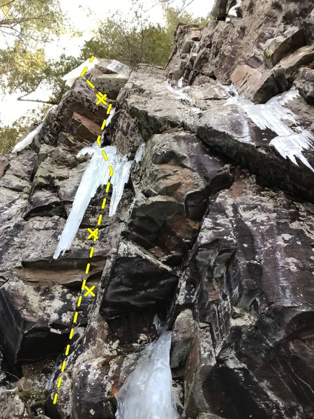 La voie telle qu'ouverte en 2018.
<br>
The route, as climbed in 2018.