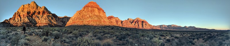 Hiking in to Oak Creek Canyon at dawn to climb Solar Slab!
<br>
02/17/2018