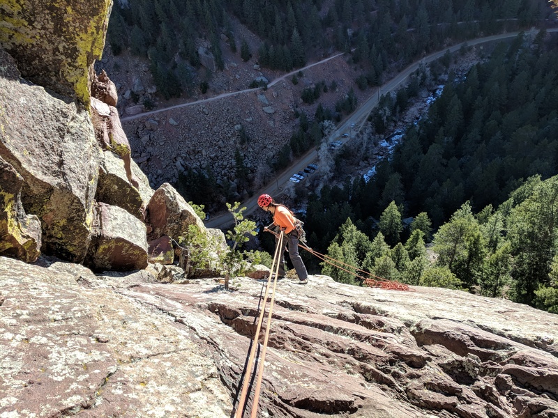Kay rappelling off VD, 12/09/2017.