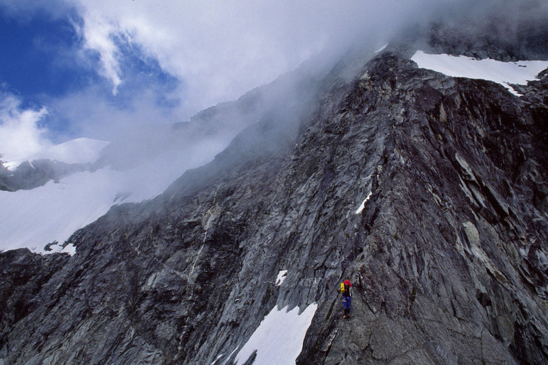 Dave Goodman on the narrow section of the route in July 1988
