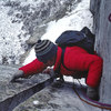 Dave Walters just below the 'Pipe' on a winter ascent of the 'WG' in 1980.