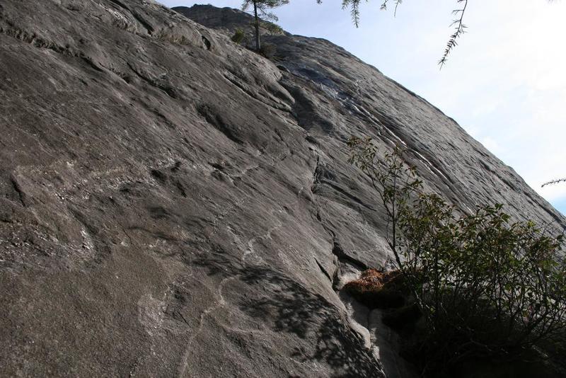 Looking up P1 of Groover
<br>
Tree is belay point
<br>
(original photo by EverydayExplorer)