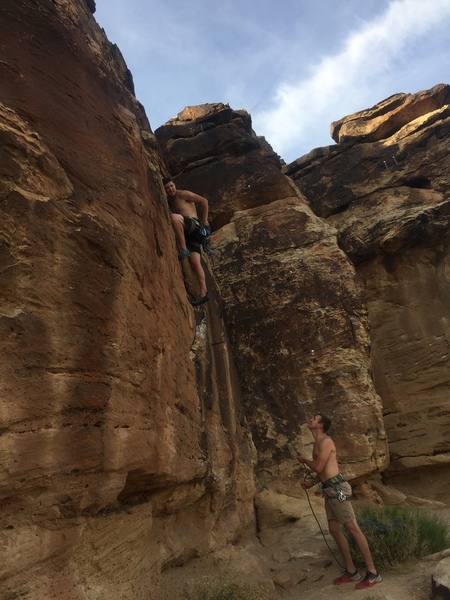 Very Bouldery start. But a good no-hands rest up higher.