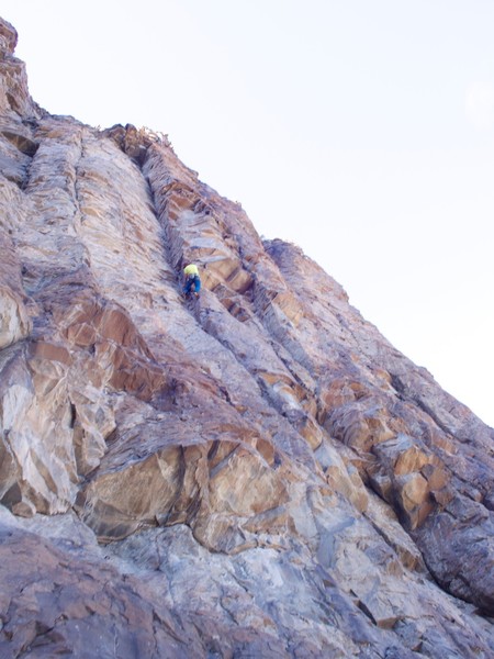 Michael works his way up the lower juggy section