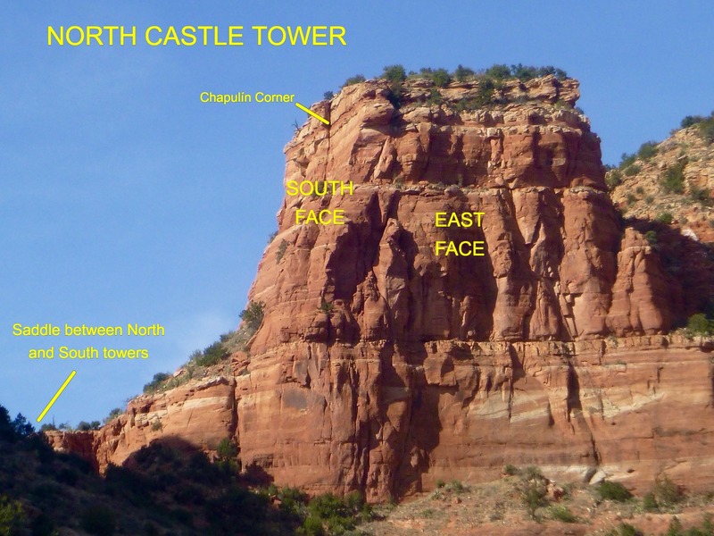 North Castle Tower - south face (left) and east face (straight).