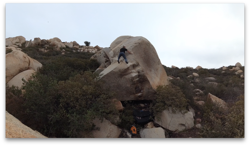 Topping out after several failed attempts... holds are hard to find.
