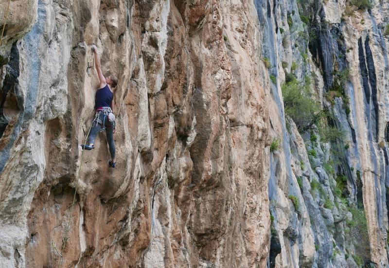 Wanda completing the crux sequence.