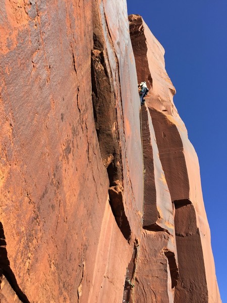 Halfway up my favorite hand crack at Selfish