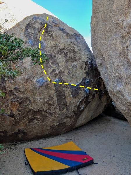 Traverse V2, just left of the Satellite Boulder proper.