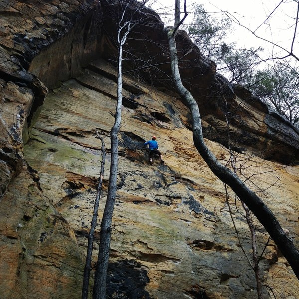 We climbed it in light rain after a full night of super heavy rain, and it was dry.
