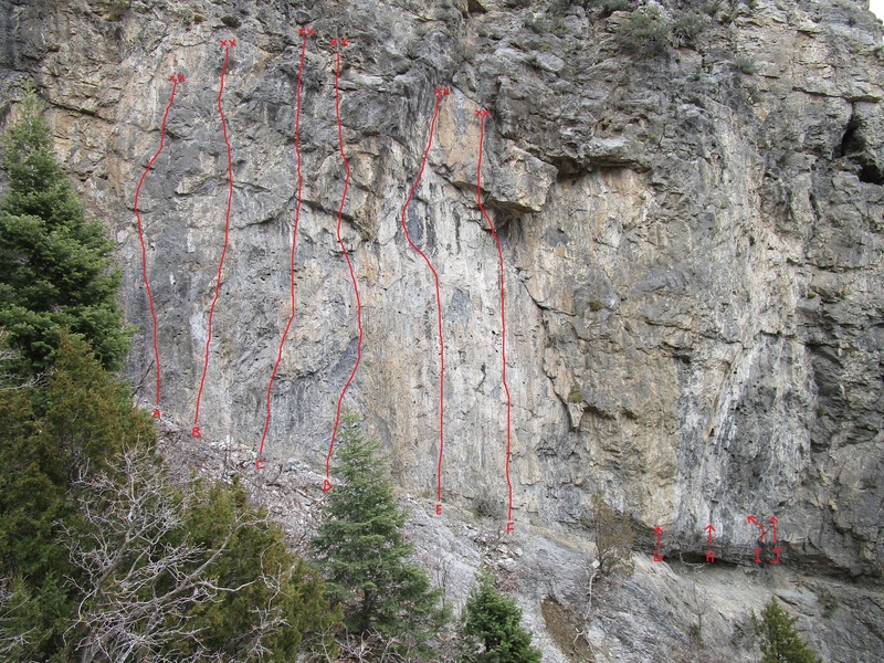 Rock Climbing in Westfacing Wall, American Fork Canyon
