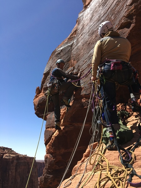 Lance starting up the final pitch.