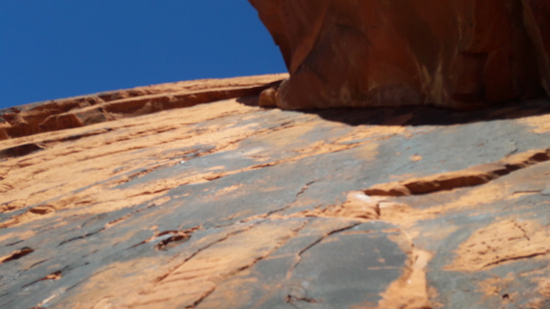 Crux of the route the half roof.