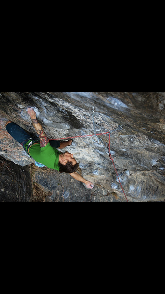 A quick rest before tackling the crux on Twitch.
<br>
<br>
Photo by Michael Hauck.